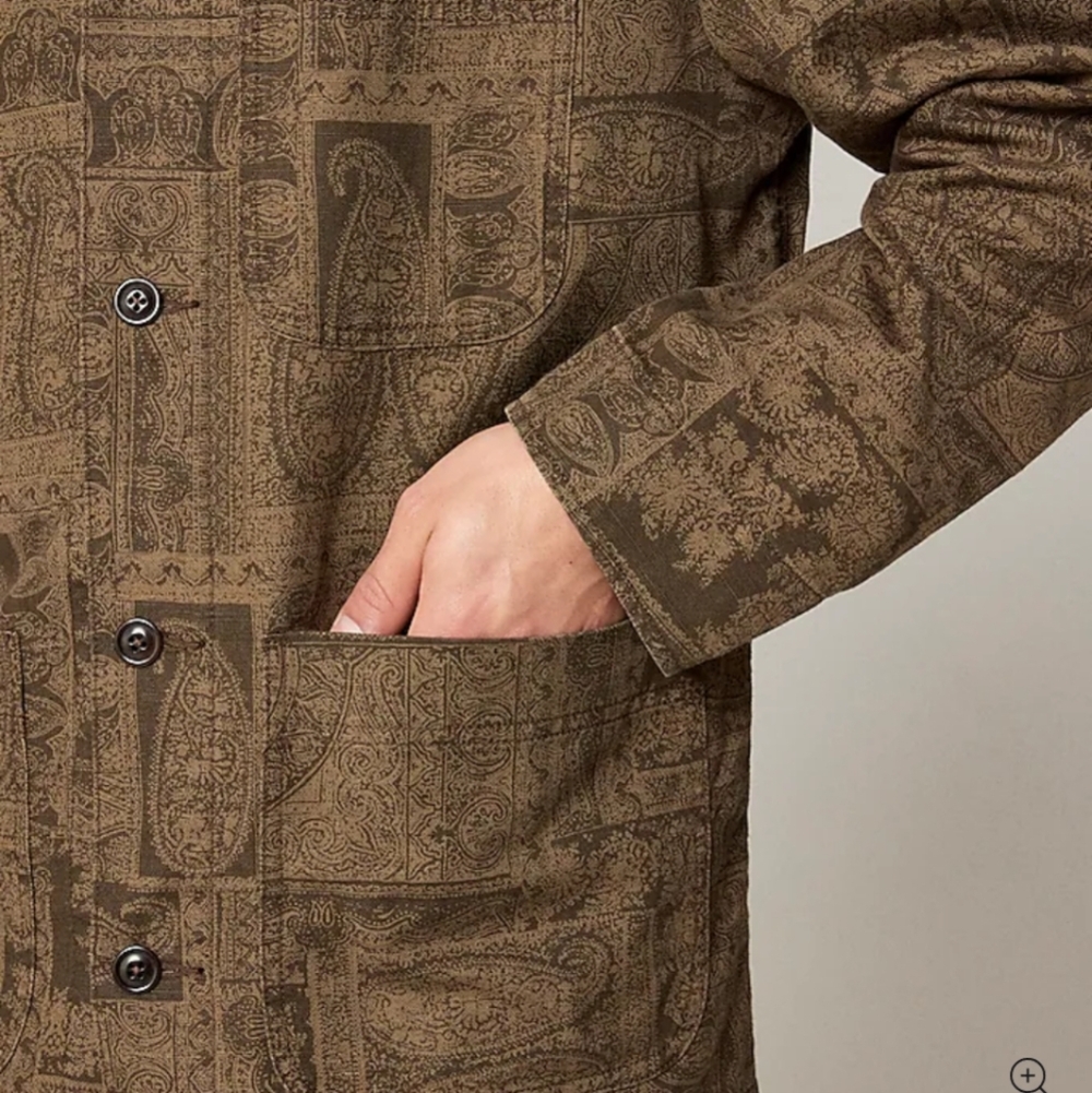 J Crew Cotton-linen blend chore jacket CH138 Size M Brown NWT - Picture 3 of 8